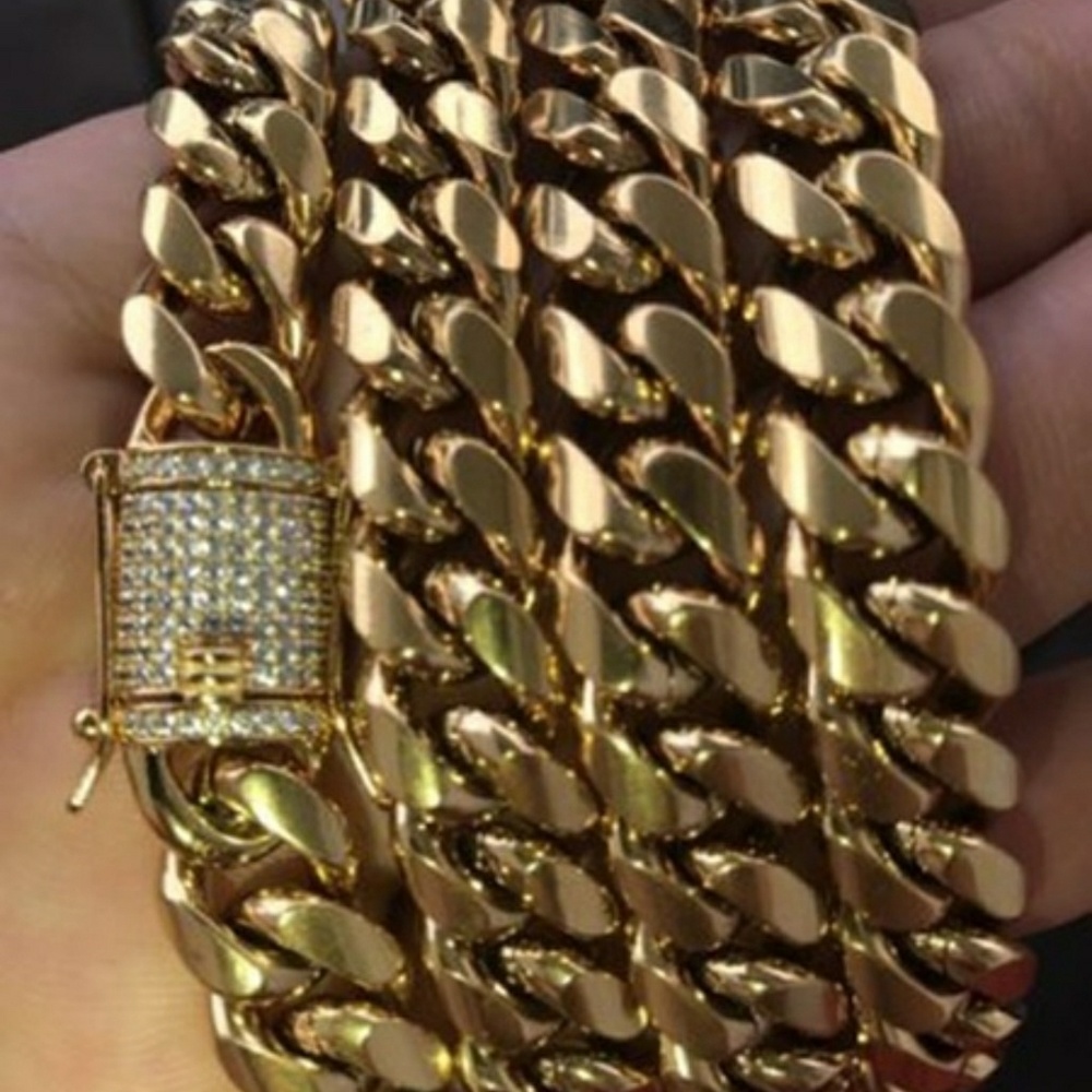 New gold plated solid chain